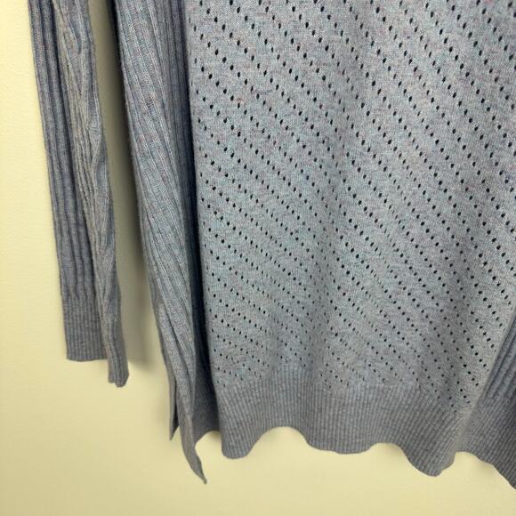 Soft Surroundings Womens Cotton Blend Open Knit Blue Tunic Sweater Size Medium - Picture 7 of 10